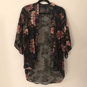 American Eagle Velvet Sheer Kimono style top